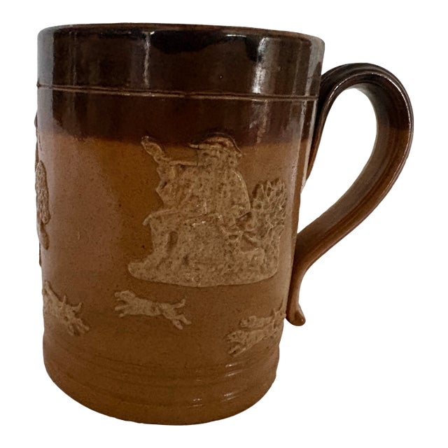 19th C Doulton Lambeth Hunting Mug For Sale