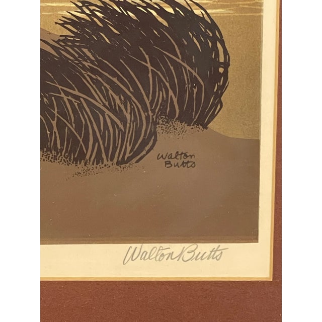 1970s Walton Butts Signed "Along the Beach" Coastal Landscape Art With Birds. For Sale - Image 9 of 10