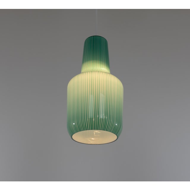 Green Murano Glass Pendant Light by Massimo Vignelli for Venini, 1950s For Sale - Image 6 of 7