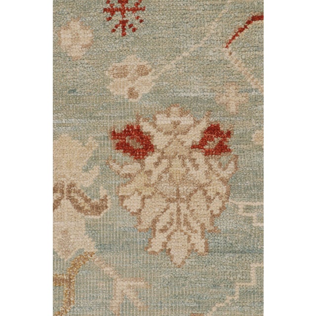 Modern Rug & Kilim’s Oushak Style Rug in Sky Blue With All Over Floral Patterns For Sale - Image 3 of 7