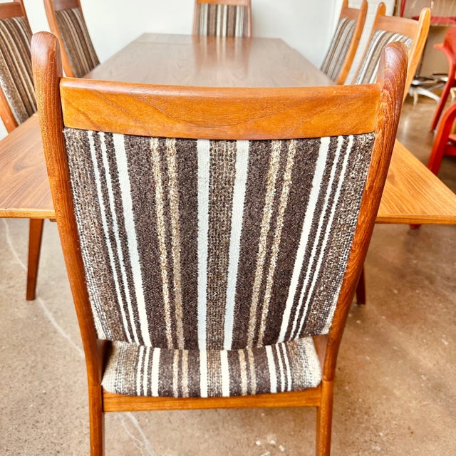 Wood Nordic Furniture Danish Teak High Back Upholstered Dining Chairs - Set of 6 For Sale - Image 7 of 7