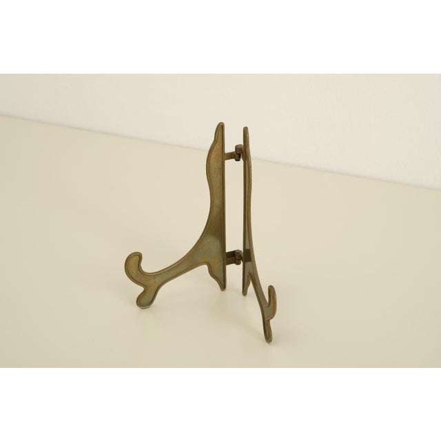 Metal Vintage Brass Plate Stand, 1960s For Sale - Image 7 of 7