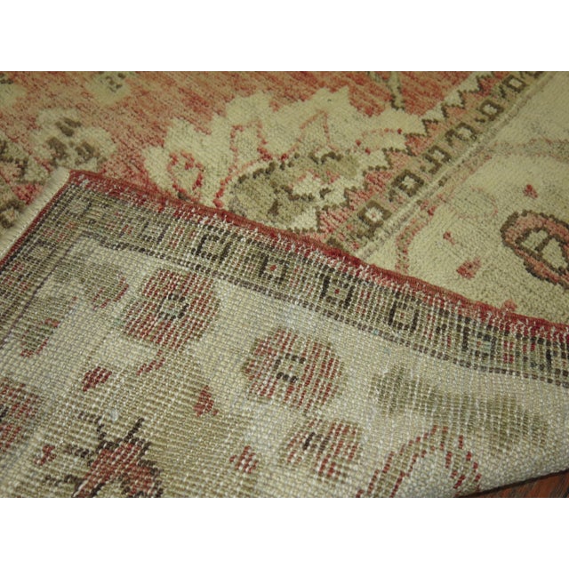 Zabihi Collection Crimson Red Turkish Oushak Carpet For Sale In New York - Image 6 of 12