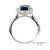 Early 21st Century Exquisite 18k (750) White Gold Royal Blue Sapphire and Natural Diamond Ring, Size 5 For Sale - Image 5 of 11