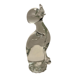 Vintage Murano Italy Hand Blown Clear Art Glass Dog Figurine
