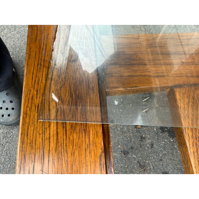 Vintage Drexel Heritage Woodbriar Square Oak Side For Sale - Image 10 of 18