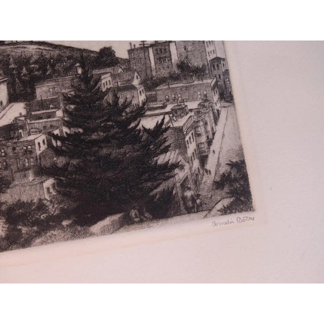 Realism Early 20th Century "City Towers" Architectural Cityscape Etching by Cornelis Botke, Framed For Sale - Image 3 of 7