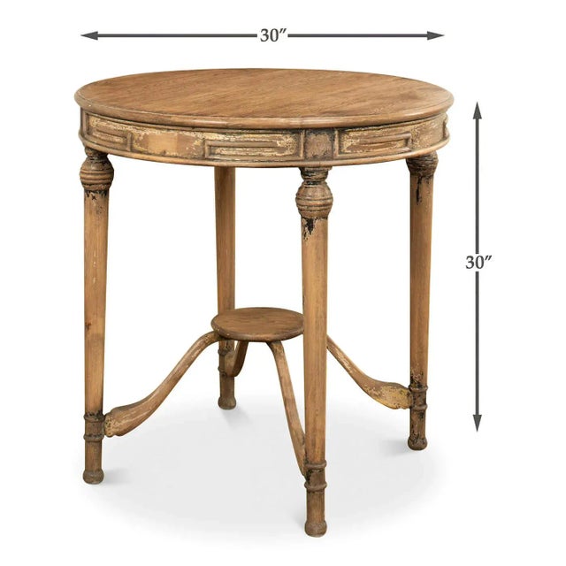 Wood French Country-Style Tea Table For Sale - Image 7 of 9
