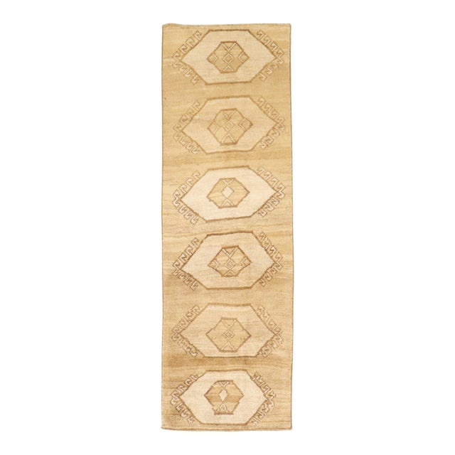 Vintage Zabihi Collection Geometric Tribal Turkish Runner - 2'7" x 7'10" For Sale