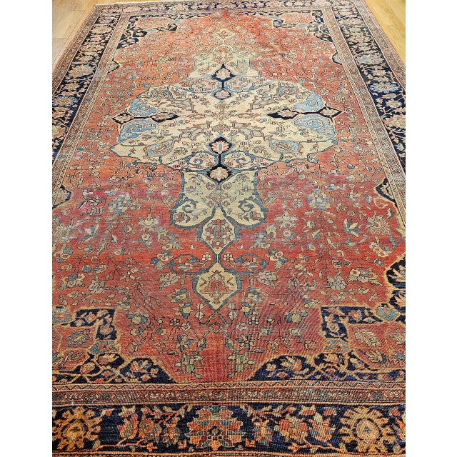 "This exquisite mid-19th century Persian Farahan rug showcases a masterful Persian Garden design, celebrated for its...