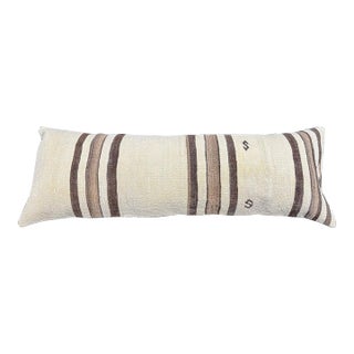 Turkish Hemp Pillow Cushion Natural Beige Brown Cushion Cover 14x40 For Sale