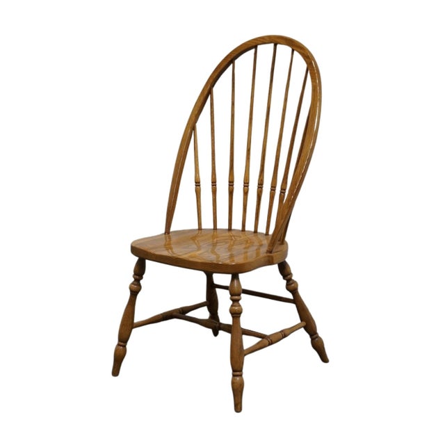 THOMASVILLE FURNITURE Homecoming Collection Solid Oak Rustic Country Style Bowback Windsor Dining Side Chair 43821-845 42"...