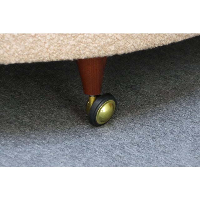 Danish Modern Curved Sofa in Teak and Two-Tone Bouclé by Selig For Sale - Image 12 of 18