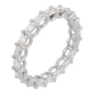 Lugano 2.00 Carat Diamond 18k White Gold Eternity Band, Size 6.25 For Sale