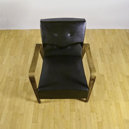 1940s Vintage Chair in Dark Green Leather and Wood by Anonima Castelli, 1940s For Sale - Image 5 of 9