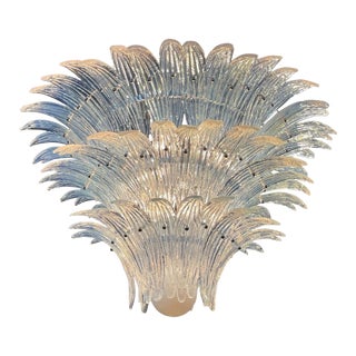 Murano Opalescent Glass 3 Tier Waterfall Chandelier For Sale