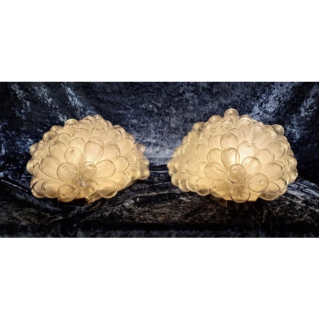 1980s Vintage Wall Lamps with Metal Frame and Clear Glass Drops, 1980s, Set of 2 For Sale - Image 5 of 8