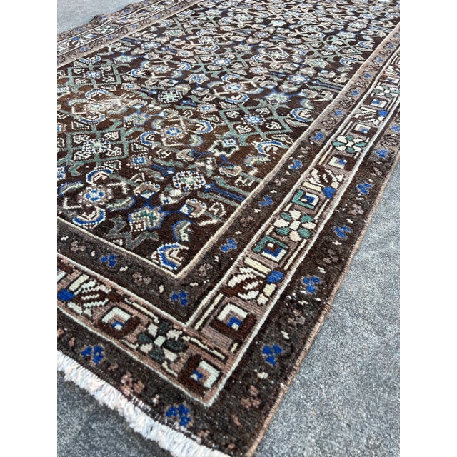 1920s Vintage Handmade Persian Nomadic Chocolate Brown Persian Rug For Sale - Image 4 of 7