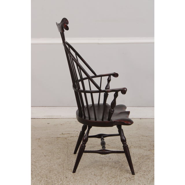 Bench Made Bow Back Painted Finish Windsor Chair For Sale - Image 4 of 16
