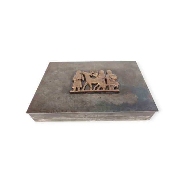 Art Deco Metal Cigar Box with Deer Motif, 1930s For Sale - Image 11 of 11
