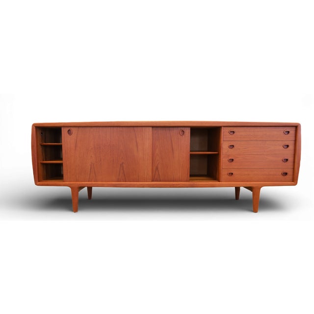 An absolutely wonderful and very stylish sideboard, designed and manufactured by h.p. Hansen in randers, denmark. A piece...