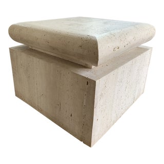 Mid Century Travertine Side Table For Sale