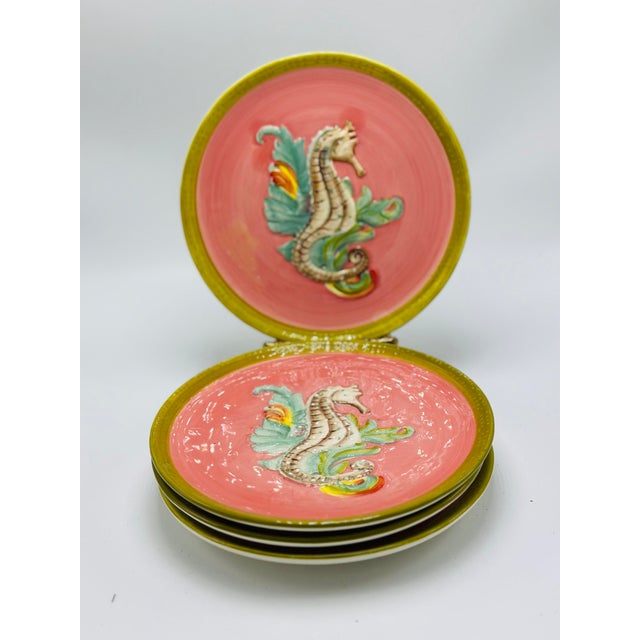 Vintage Seahorse Plates, Set of Four For Sale - Image 4 of 5