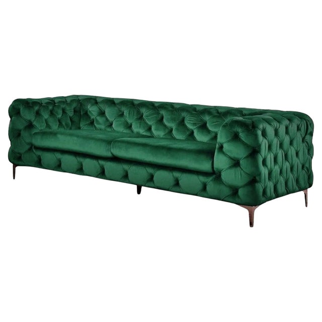 Not Yet Made - Made To Order Chester Three-Seater Sofa in Green Velvet by Europa Antiques For Sale - Image 5 of 5