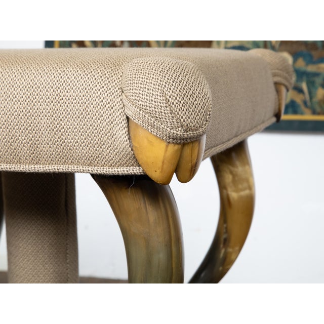 American 1880s American Horn Stool with Three-Tier Construction and Custom Upholstery For Sale - Image 3 of 11