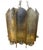 Brutalist Torch-Cut Patinated Brass Candle Lantern Chandelier Attributed to Tom Greene for Feldman Lighting c.1960s For Sale - Image 9 of 10
