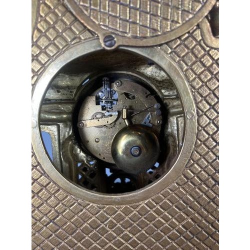 Vintage Rococo Style Ornate Brass Mantel Clock and Candelabras, Set of 3 For Sale - Image 10 of 18