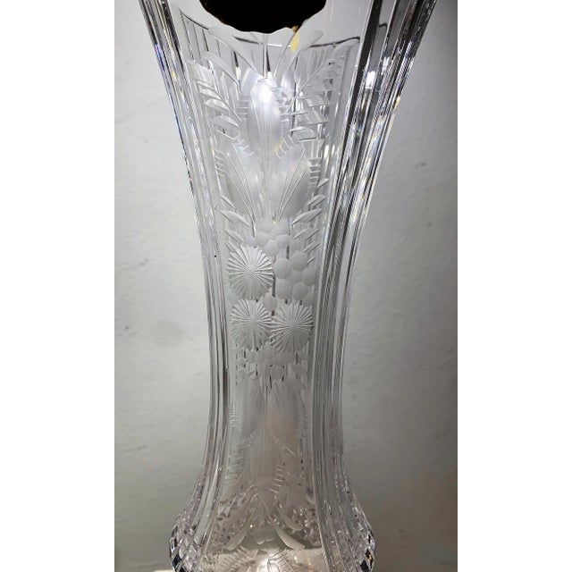 Cut Crystal Vase from Bohemia, 1980s For Sale - Image 3 of 5