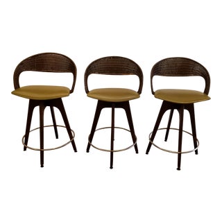 Chet Beardsley Mid-Century Modern Bar Stools, Set 3 For Sale
