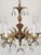 Antique 5 Arm Petite Oxblood Empire Brass Cut Lead Glass Crystal Chandelier For Sale - Image 18 of 18