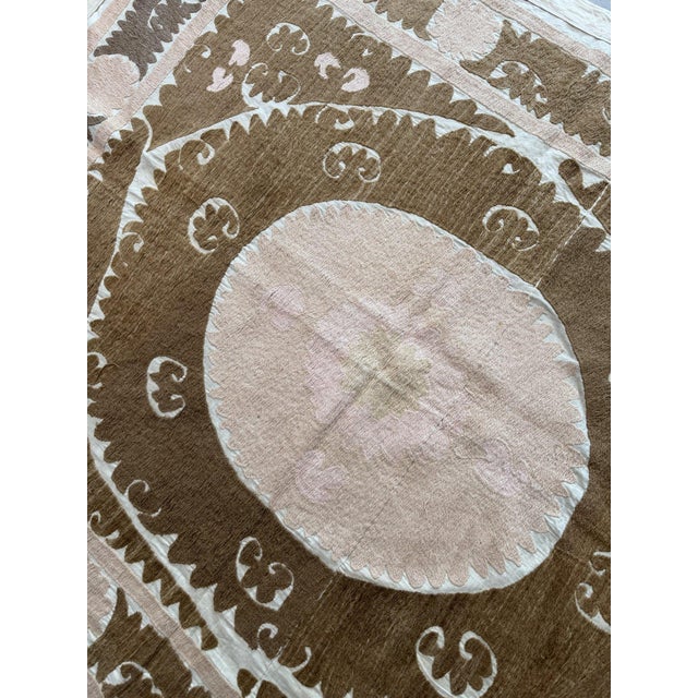 Suzani Embroidery Wall Decor - Boho Embroidery 4'6'' X 5'6'' For Sale - Image 11 of 18