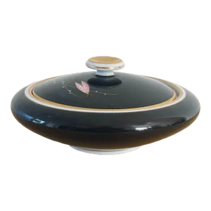 Mid-Century Lidded Porcelain Bowl by Furstenberg Germany With Art Deco Cherry Blossom