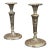 Pair of Vintage Neoclassical Silverplate Candlesticks With Ram’s Head Motifs For Sale