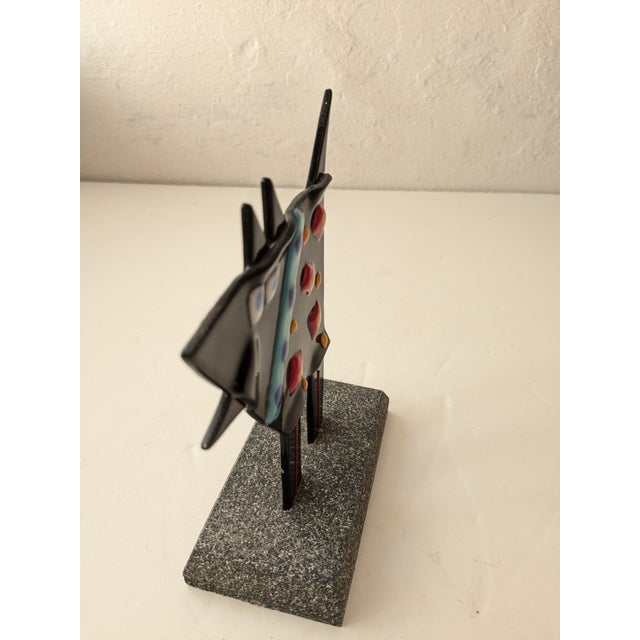 Mid 20th Century Memphis Style Fused Glass Cubist Dog For Sale - Image 11 of 12