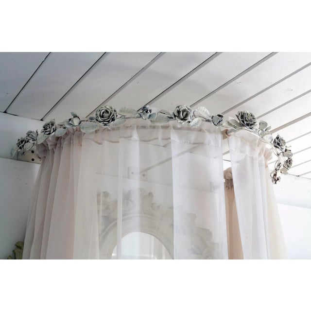 Wood Early 20th Century Floral Iron Bed Header For Sale - Image 7 of 9