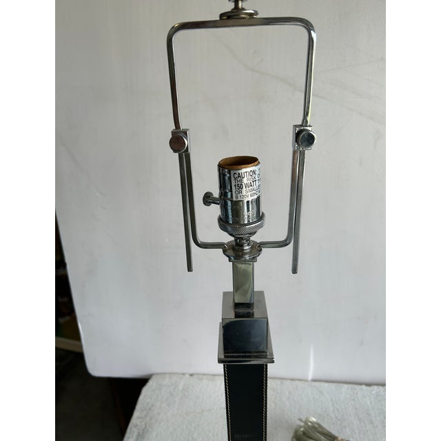 Campaign Brown Leather Ralph Lauren Desk Lamp For Sale - Image 3 of 7