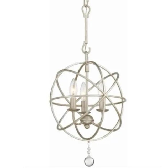 Contemporary Crystorama Solaris Three-Light Mini Chandelier For Sale - Image 3 of 12