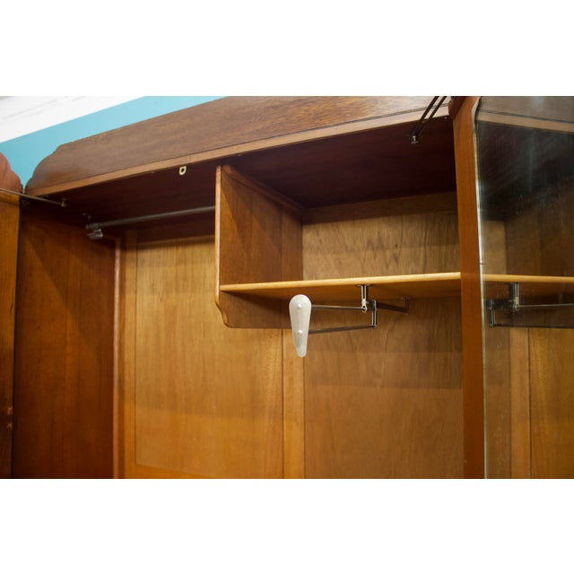 Wood Vintage Art Deco Burr Walnut Wardrobe, 1930s For Sale - Image 7 of 9
