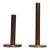Set of Two Vintage Patinated Brass Candlesticks With Cork Bases For Sale