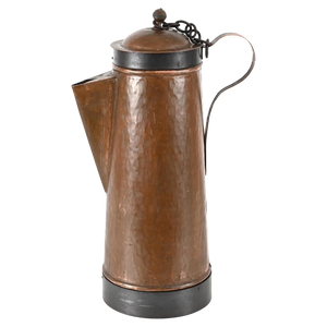 Large Italian Ornamental Copper and Iron Pitcher, Late 1800s