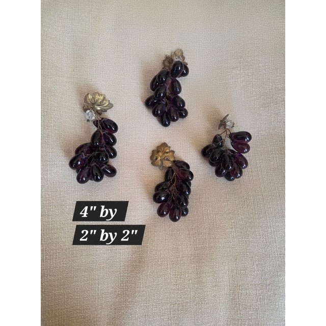 French Four Antique Purple Glass Grape Clusters For Sale - Image 3 of 12