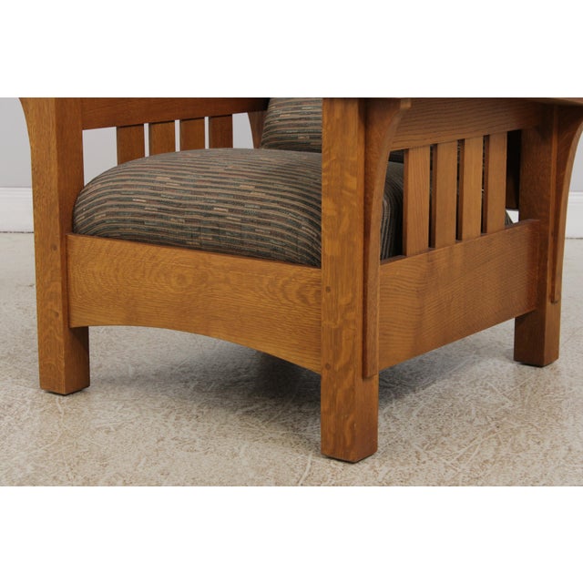 Stickley Bow Arm Mission Oak Morris Chair For Sale - Image 11 of 18