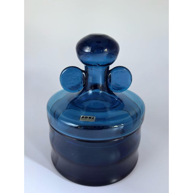 Vintage Blue Glass Lidded Jars by Bertil Vallien for Boda, 1960s, Set of 2 For Sale - Image 15 of 18