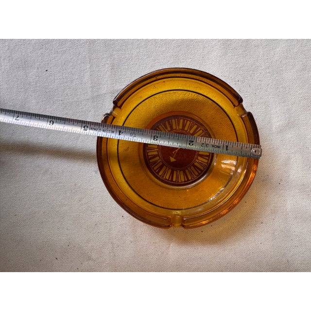 Pair of Vintage Amber Colored Ashtrays For Sale - Image 9 of 10
