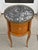 French Antique French Marble Top Satinwood Inlaid Side Table For Sale - Image 3 of 7