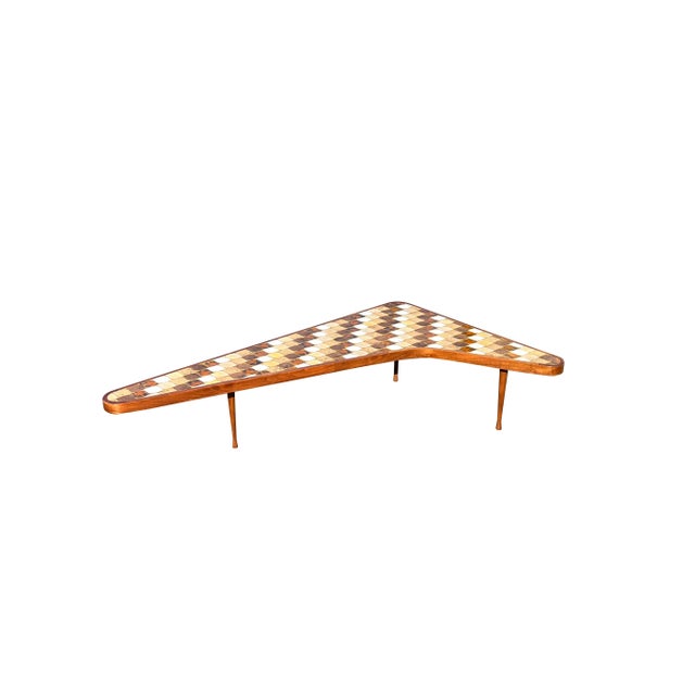 Mid Century Modern Boomerang Kidney Form Tile Top Coffee Table by Hohenberg For Sale - Image 11 of 12